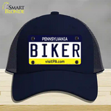 Biker Pennsylvania State Novelty License Plate Hat Mesh / Navy