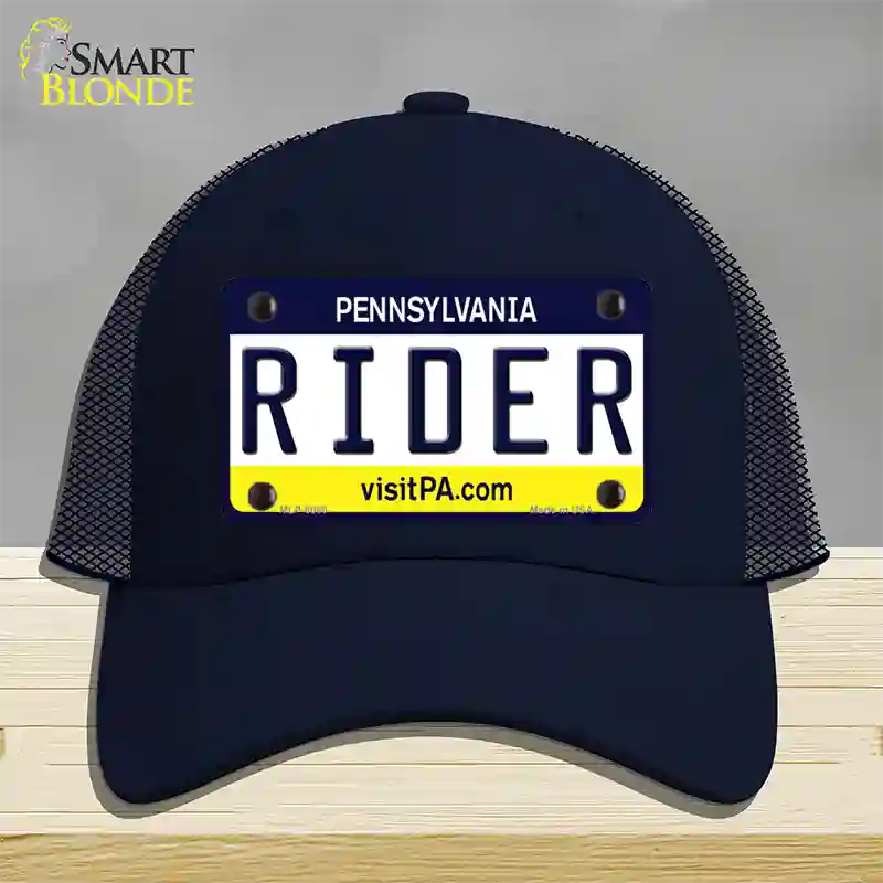 Rider Pennsylvania State Novelty License Plate Hat Mesh / Navy