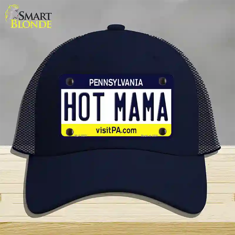 Hot Mama Pennsylvania State Novelty License Plate Hat Mesh / Navy