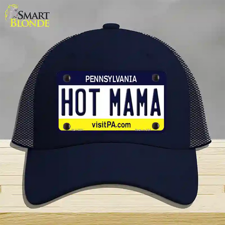 Hot Mama Pennsylvania State Novelty License Plate Hat Mesh / Navy