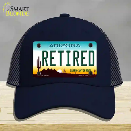 Arizona Retired Novelty License Plate Hat Mesh / Navy
