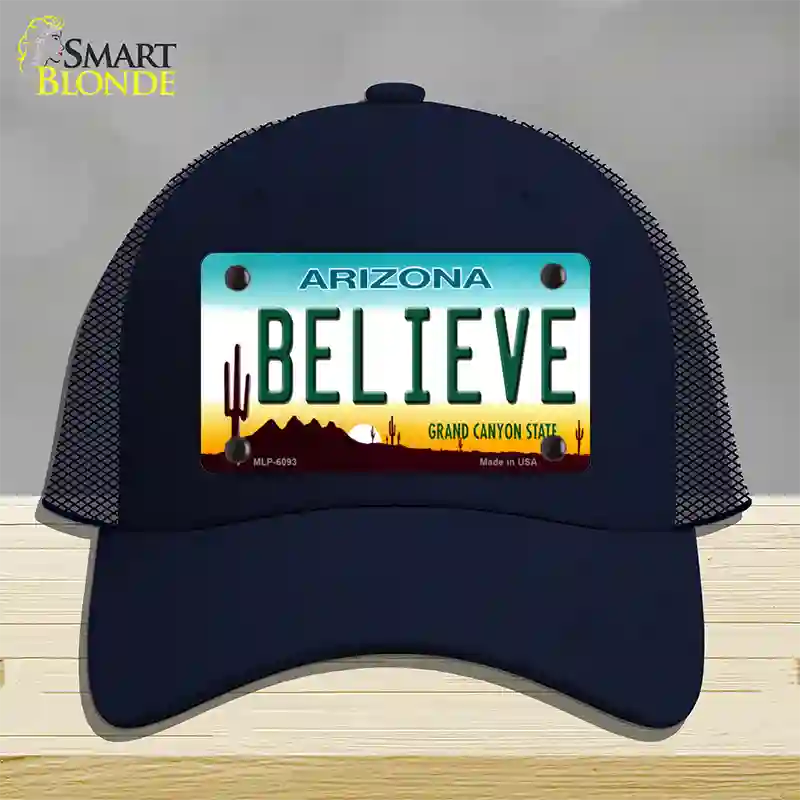 Arizona Believe Novelty License Plate Hat Mesh / Navy