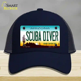 Arizona Scuba Diver Novelty License Plate Hat Mesh / Navy