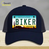 Arizona Biker Novelty License Plate Hat Mesh / Navy