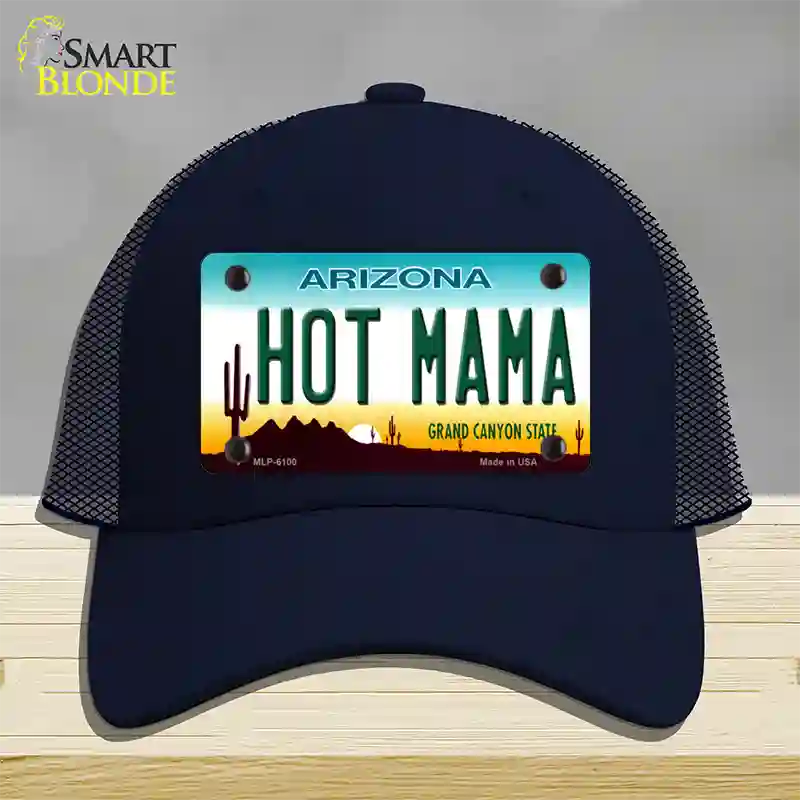 Arizona Hot Mama Novelty License Plate Hat Mesh / Navy