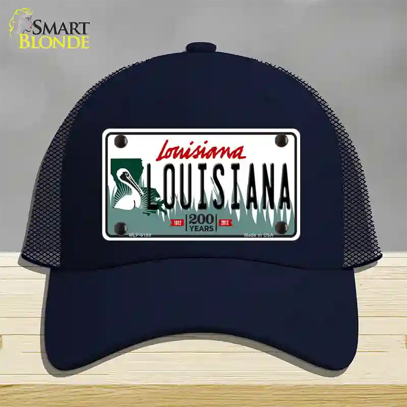 Louisiana Novelty License Plate Hat Mesh / Navy