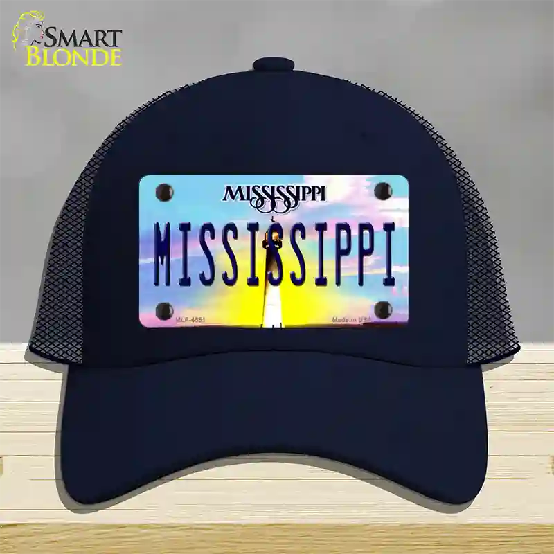 Mississippi Novelty License Plate Hat Mesh / Navy