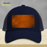 Orange Oil Rubbed Solid Novelty License Plate Hat Mesh / Navy