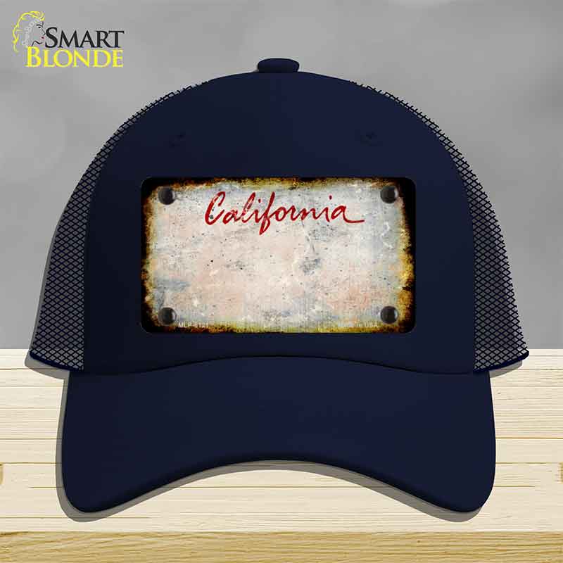 California Rusty Blank Novelty License Plate Hat Mesh / Navy