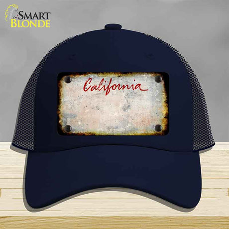 California Rusty Blank Novelty License Plate Hat Mesh / Navy