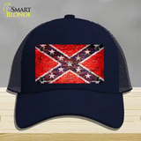 Rebel Flag Brick Wall Novelty License Plate Hat Mesh / Navy