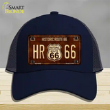 Historic Route 66 Vintage Novelty License Plate Hat Mesh Navy