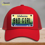 Bad Girl Alabama Novelty License Plate Hat Mesh / Red