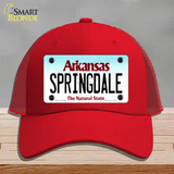 Springdale Arkansas Novelty License Plate Hat Mesh / Red