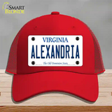 Alexandria Virginia Novelty License Plate Hat Mesh / Red