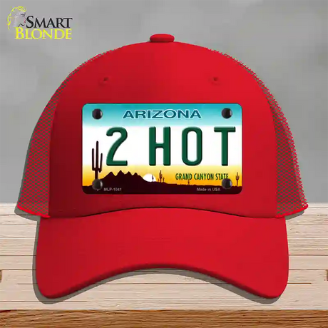 2 Hot Arizona Novelty License Plate Hat Mesh / Red