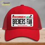 Brewers Fan Wisconsin Novelty License Plate Hat Mesh / Red