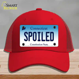 Spoiled Connecticut Novelty License Plate Hat Mesh / Red