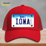 Iowa State Novelty License Plate Hat Mesh / Red