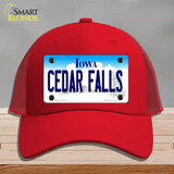 Cedar Falls Iowa Novelty License Plate Hat Mesh / Red