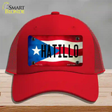 Hatillo Puerto Rico Flag Novelty License Plate Hat Mesh / Red