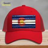 Colorado Corrugated Flag Novelty License Plate Hat Mesh Red