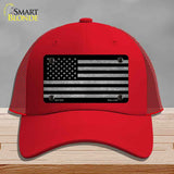 American Flag Black and Gray Novelty License Plate Hat Mesh Red