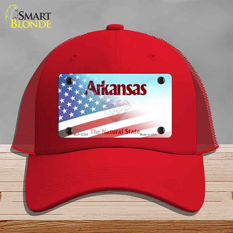 Arkansas with American Flag Novelty License Plate Hat HAT-MLP-12332