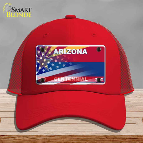 Arizona Centennial American Flag Novelty License Plate Hat HAT-MLP-12436