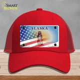 Alaska Bear with American Flag Novelty License Plate Hat HAT-MLP-12478