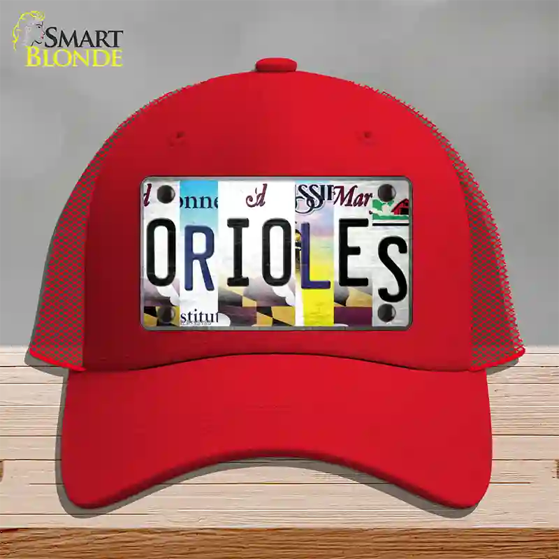 Orioles Strip Art Novelty License Plate Hat Tag Mesh Red