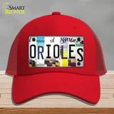 Orioles Strip Art Novelty License Plate Hat Tag Mesh Red