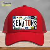 Senators Strip Art Novelty License Plate Hat Tag Mesh Red