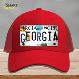 Georgia Strip Art Novelty License Plate Hat Tag Mesh Red