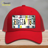 Georgia Tech Strip Art Novelty License Plate Hat Tag Mesh Red
