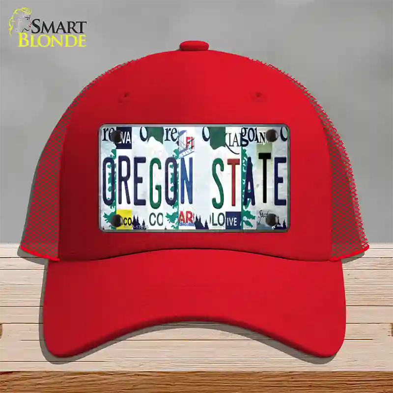 Oregon State Strip Art Novelty License Plate Hat Tag Mesh Red