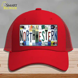 Northwestern Strip Art Novelty License Plate Hat Tag Mesh Red