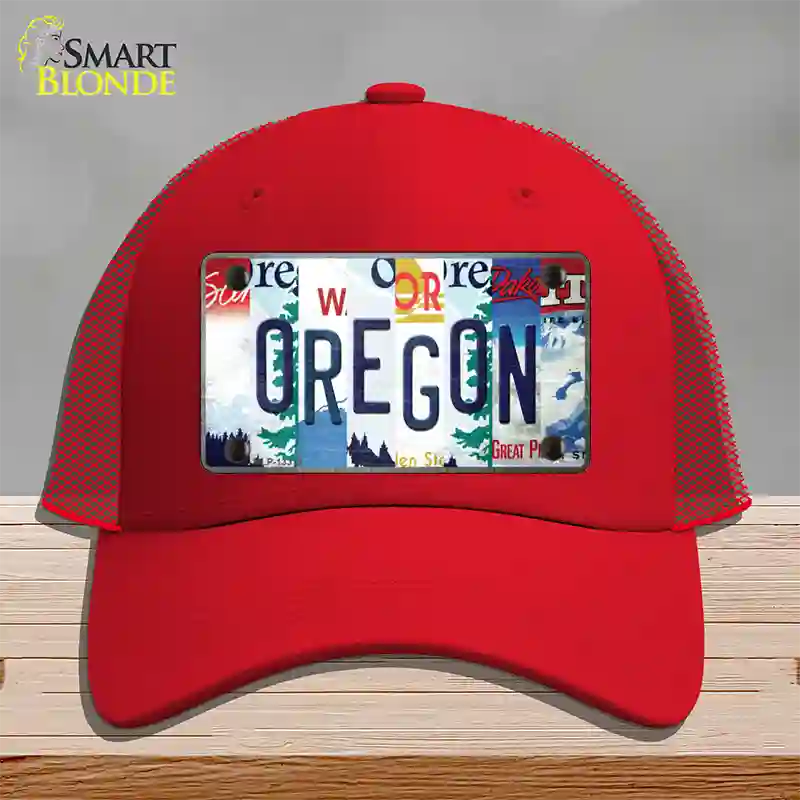 Oregon Strip Art Novelty License Plate Hat Tag Mesh Red