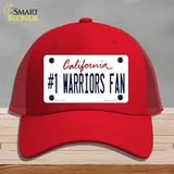 Number 1 Warriors Fan Novelty License Plate Hat Tag Mesh Red