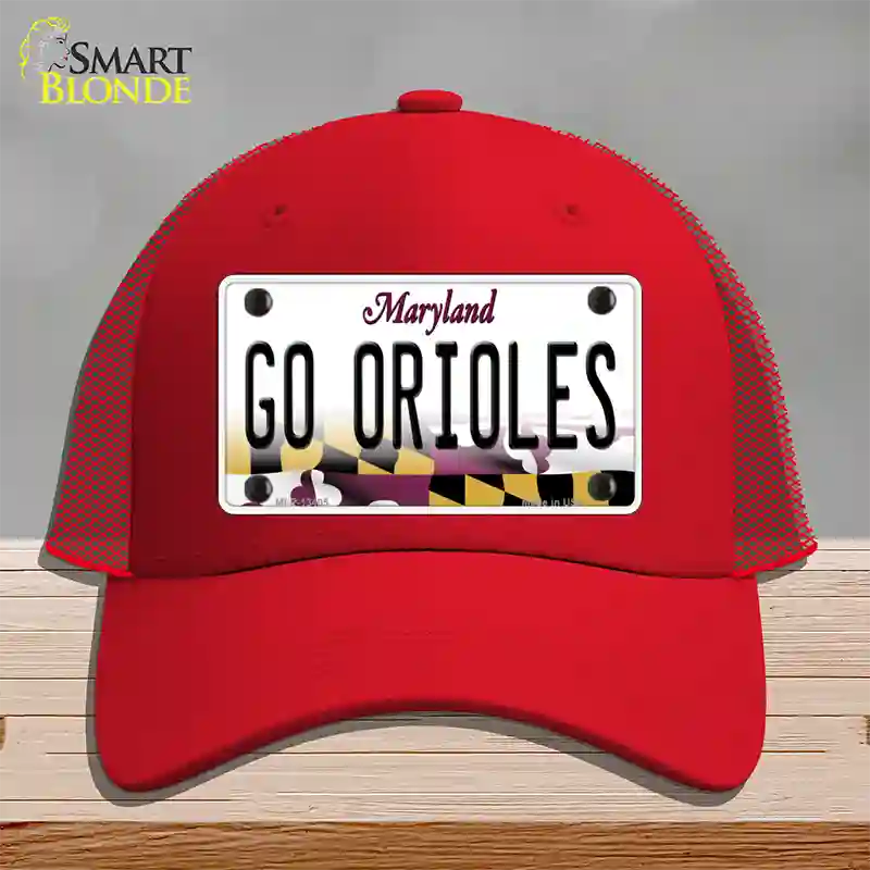 Go Orioles Novelty License Plate Hat Tag Mesh Red