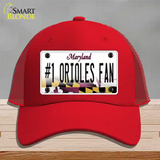 Number 1 Orioles Fan Novelty License Plate Hat Tag Mesh Red