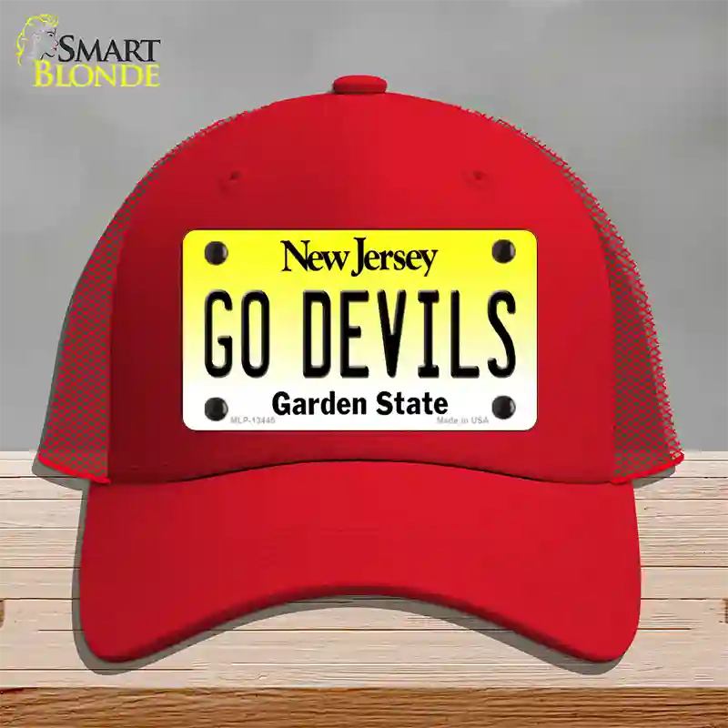 Go Devils Novelty License Plate Hat Tag Mesh / Red