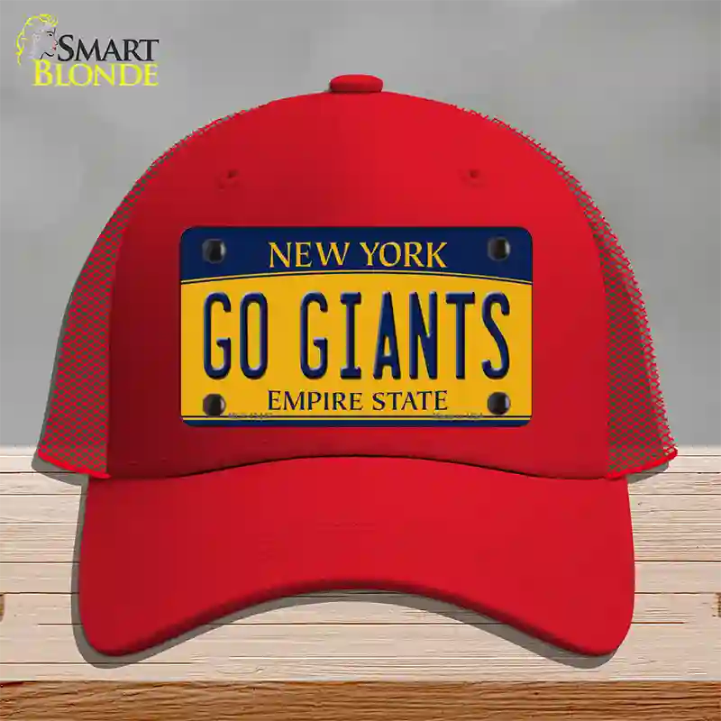 New York Go Giants Novelty License Plate Hat Tag Mesh Red