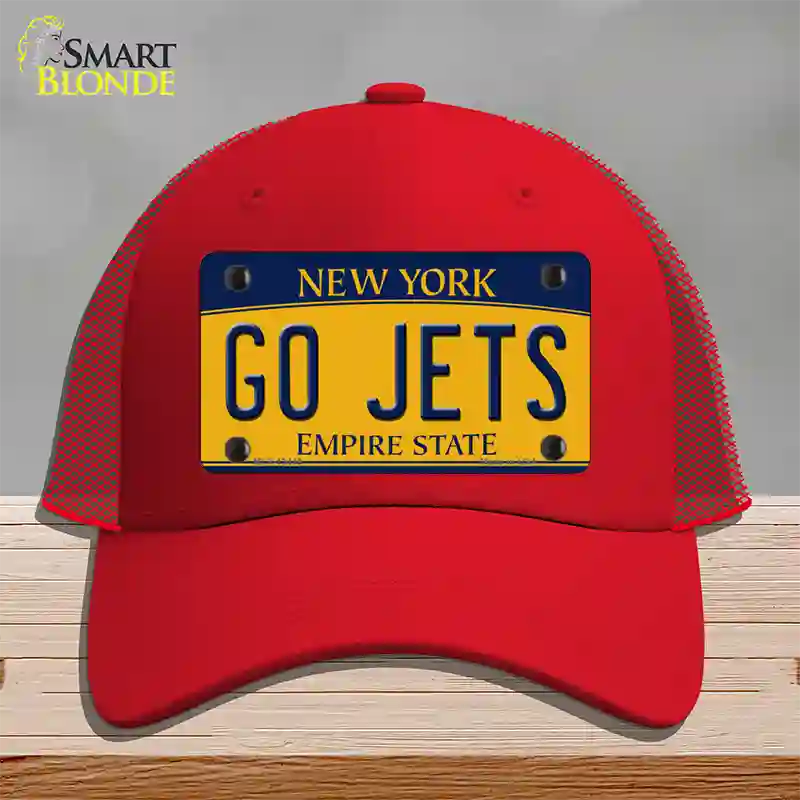 New York Go Jets Novelty License Plate Hat Tag Mesh Red