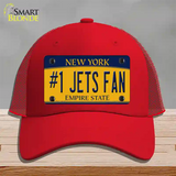 Number 1 Jets Fan New York Novelty License Plate Hat Tag Mesh Red