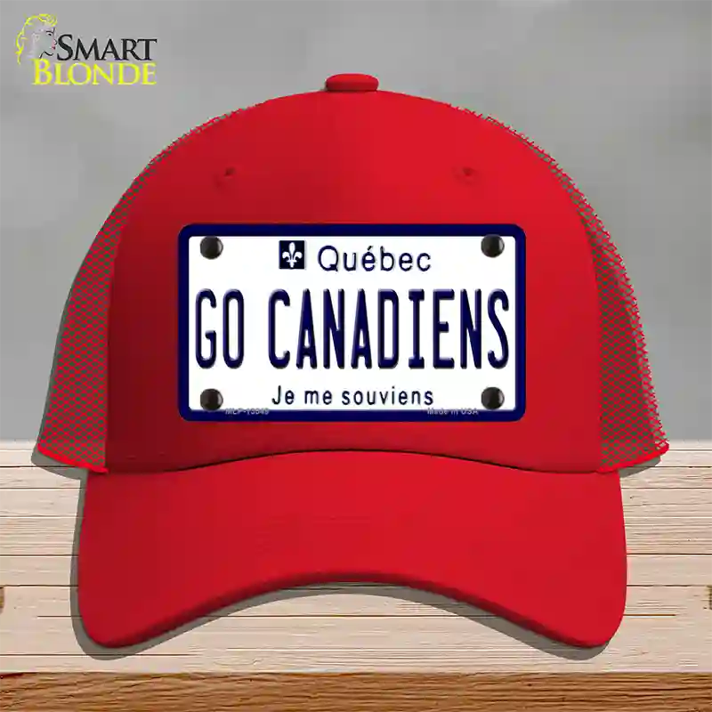 Go Canadiens Novelty License Plate Hat Tag Mesh / Red