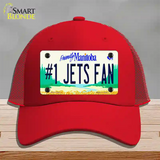 Number 1 Jets Fan Manitoba Novelty License Plate Hat Tag Mesh / Red