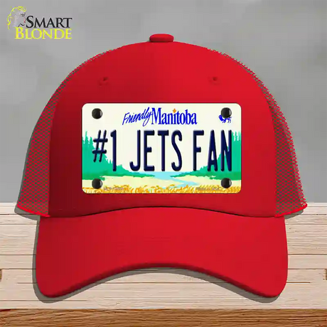Number 1 Jets Fan Manitoba Novelty License Plate Hat Tag Mesh / Red