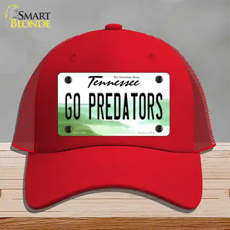 Go Predators Novelty License Plate Hat Tag Mesh Red