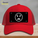 Worried Black Novelty License Plate Hat Tag Mesh Red